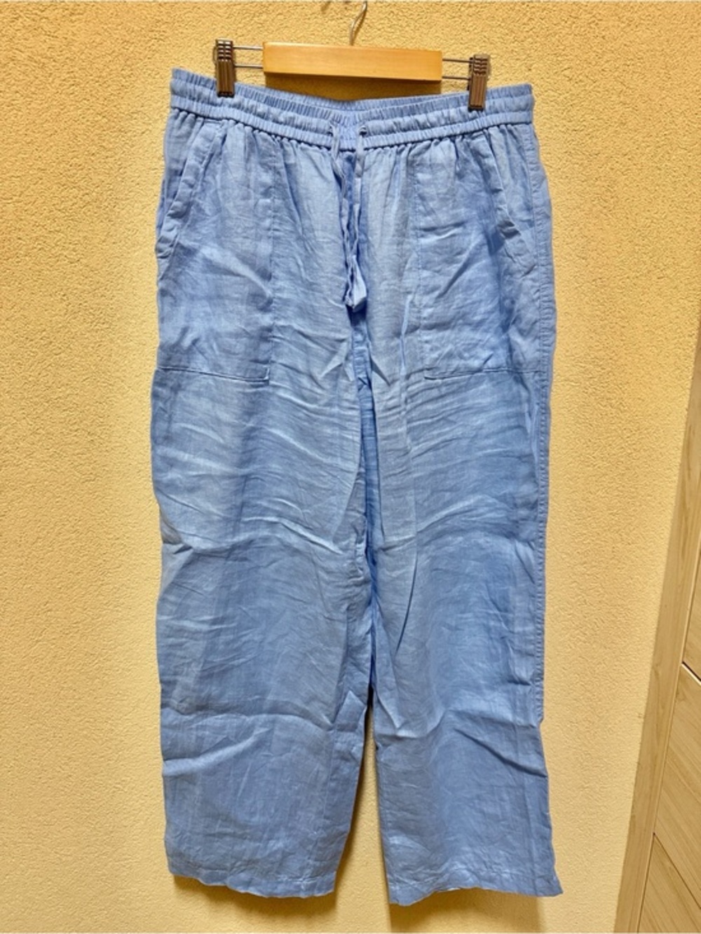 Banana Republic Light Blue Wide-Leg Linen Pants Size M #008